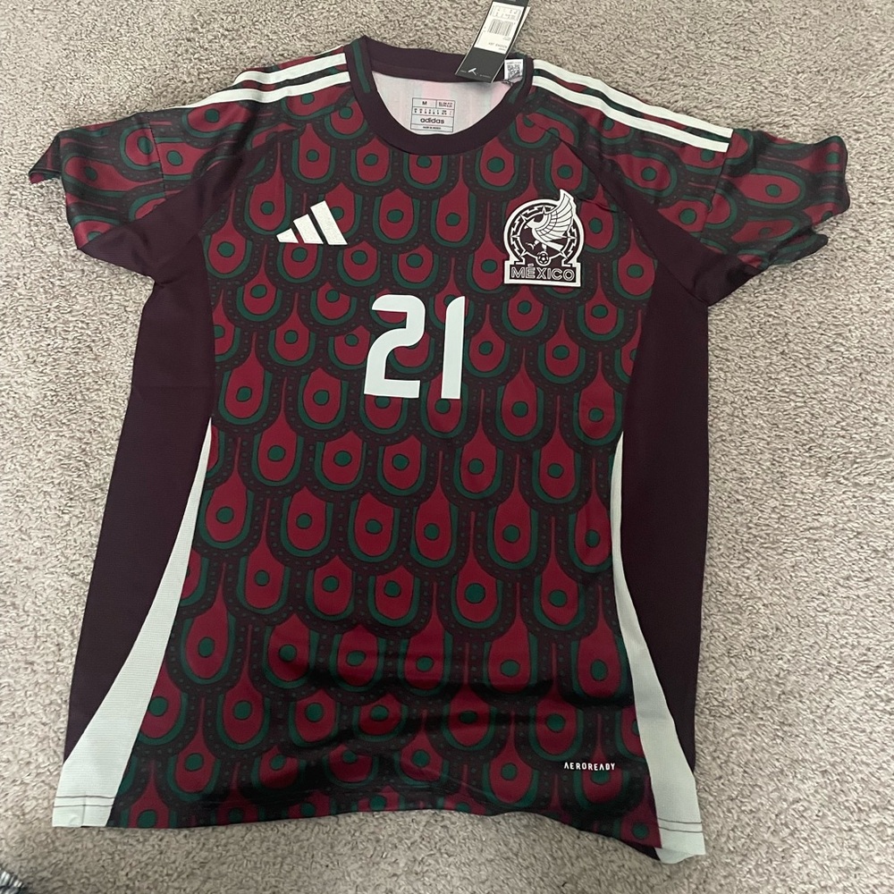 Adidas Slim Fit Jersey - Maroon and White